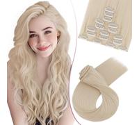 SEGO Pro 66cm Extension Clip Cheveux Naturel Synthétique 8 PCS #60 Blond Platine Rajout Cheveux Clip in Hair Extensions (175g)