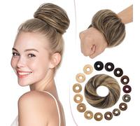 SEGO Pro Chignon Postiche Cheveux Naturel #1B/27 Noir Naturel & Blond Foncé Faux Chignon Chouchou Updos Hair Bun Extensions Elastique pour Femmes Fille Raides (17g)