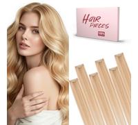 SEGO Pro Extension Cheveux Naturel Clip 6PCS 25cm #18/613 Blond Cendré & Blond Décoloré Cheveux Humain Remy - Rajout Cheveux Clip Naturel Hair Extension pour Highlights (31g)