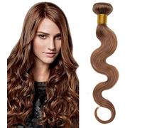 SEGO Tissage Bresilien Bouclé - Extension Tissage Bresilien en Lot - Tissage Cheveux Humains Ondulé Afro - Vrai Cheveux Humain Naturel - 16 Pouces 06#Noisette