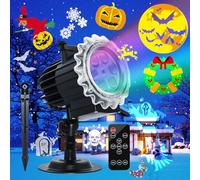 Segotendy 96 Motifs Projecteur Halloween Noël Décoration | avec Télécommande,12 Diapositives,Affichage de 8 Patrons à la Fois,Étanche,HD,Thèmes Variés:Noël Nouvel An Fêtes Pâques