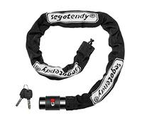 Segotendy Antivol Vélo,8mm 1020g Cadenas Vélo avec Manchon en Tissu de Protection Tricoté,Cadenas Vélo Antivol avec Clés et Couvercle Étanche,Chaîne Vélo Antivol pour Moto Scooter Portail 85cm (Noir)