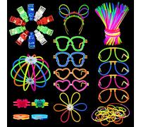 Segotendy Bracelet Fluorescent Lumineux, 246pcs Bâtons Lumineux avec 10 Lumières de Doigt et Accessoires Fluo Soiree, Glow Stick pour Cadeau et Décorations Fête Halloween Noël Cotillons Nouvel An 2026
