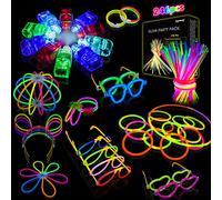 Segotendy Bracelet Fluorescent Lumineux,246pcs Bâtons Lumineux avec 10 Lumières de Doigt et Connecteurs,Glow Stick Fluo Soiree pour Cadeaux et Décoration Fêtes Halloween Noël Cotillons Nouvel An 2026