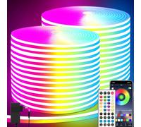segrass 40M Bande lumineuse LED Néon IP65 Étanche à l'eau pour la chambre à coucher Bande lumineuse LED flexible avec commande à distance/APP Bande lumineuse RGB pour l'intérieur et l'extérieur