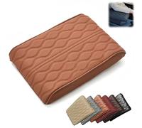 Segregatei Memory Cotton Car Armrest Box Pad, Auto Armrest Box Cover, Vehicle Memory Foam Armrest Seat Box Cushion Protecto, Auto Leather Waterproof Center Middle Console Cover Pads (Light Brown)