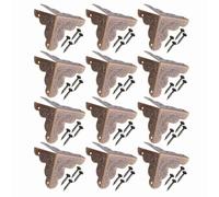 Segrehy 12 pièces boîte à Bijoux en Bois Coffret Cadeau protecteurs décoratifs d'angle Couvercle de Bord en Fer Style Vintage Finition Antique pour la décoration intérieure et la (Bronze Vert)