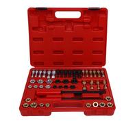 Segrehy 48 Piece Thread Chaser Set Set Metric and SAE Tailles Kit d'outils Universal Rethreading avec 22 robinets 24 Dies 2 fichiers threads pour la mécanique et les amateurs de bricolage