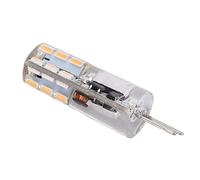 Segrehy Ampoule LED G4 24LED 2W 200LM, culot à deux broches, non variable, économie d'énergie, lumière vive pour lustre, plafonnier, matériau en silicone, 3,7 cm, 1 paquet (Blanc chaud)