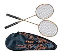 Segrehy Badminton Racquet Set Lightweight Iron Alliage One Piece Badminton Raquettes avec Sac de Rangement pour débutant