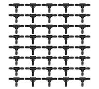 Segrehy Barbed Connectors Irrigation Fittings, Tube Tee Connectors 8mm 12mm for Garden Lawn Farm Greenhouse, 40pcs Plastic Watering System Accessories, Drip Irrigation Parts