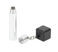 Segrehy Billard Cue Stick Tip Craie Titulaire 3 en 1 Portable Billard Cue Chalk Cover Tip Pricker Prep Outil Durable en Aluminium TPU Matériel Léger Design Compact pour Joueurs De Piscine (Argent)