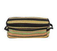 Segrehy Camping Cook Sweet Solder de Style Ethnique Toile Verpose Green Stripe Conçue de Table Sac de Rangement de Vaisselle pour randonnée de Pique-Nique de Voyage en Plein air