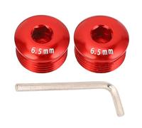 Segrehy Cycle de pédale de vélo de Montagne Alliage en Aluminium M14x6,5 mm Bouc à vis à pédale de poussière pour Les pièces de réparation de vélo de Montagne 2 pc avec clé (Rouge)