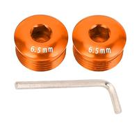Segrehy Cycle de pédale de vélo de Montagne Alliage en Aluminium M14x6,5 mm Bouc à vis à pédale de poussière pour Les pièces de réparation de vélo de Montagne 2 pc avec clé (Orange)