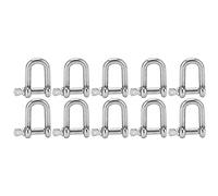 Segrehy Droit D Manille Crochets 10Pcs M5 en Acier Inoxydable D Type Gréement Chaîne Manille Heavy Duty Vis Sling pour Marine Matériel Extérieur Utilisation en Intérieur