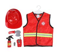 Segrehy Ensemble de costumes de jeu de rôle de pompier pour enfants, pour garçons et filles, avec accessoires réalistes, pour faire semblant de jouer à la maison ou à l'école maternelle