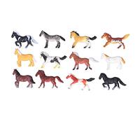 Segrehy Figurines de Chevaux Jouets 12 pièces Haute Simulation en Plastique Durable différentes Postures Couleurs Vives stimulent l'imagination Cadeau Parfait pour Les décorations de fête