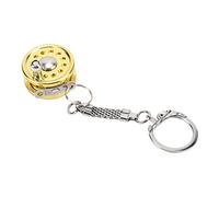 Segrehy Fishing Reel Keynchain en Aluminium Alliage Miniature Bobine Bobine de Mouche Portable Reel Envoyez la clés décorative clés pour Les Amateurs de pêche et Les Amateurs de x
