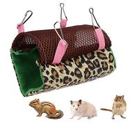 Segrehy Hamac pour Animaux de Compagnie, nid Suspendu pour Hamster, Flanelle Douce, lit Suspendu Double Couche pour Petits Animaux, Chinchilla, écureuil, Planeur de Sucre, Couleur Verte,