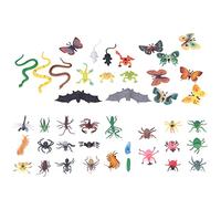 Segrehy Kit de modèle d'insecte de Simulation réaliste, Doux et sans Odeur, Jouet éducatif pour Enfants de Plus de 4 à 6 Ans, 43 Figurines d'animaux en Plastique