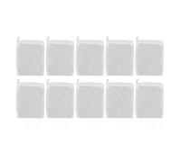 Segrehy Lot de 10 Sacs Filtrants pour Aquarium - en Nylon Réutilisable à Mailles Fines, avec Fermeture Éclair, pour Médias de Filtration (Céramique, Charbon), Facile à Utiliser Blanc