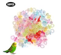 Segrehy Mamelon d'oiseau Perroquet Jouet à mâcher en Plastique coloré Jouets de Morsure durables pour Petits Oiseaux de Taille Moyenne Accessoires de Cage de Bricolage 50 pièces Ensemble
