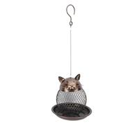Segrehy Mangeoire à Oiseaux à l'épreuve des écureuils, Maille métallique Suspendue d'extérieur en Forme de Chat, mangeoire à Oiseaux Sauvages pour décoration de Jardin et de Patio,