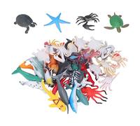 Segrehy Modèles d'animaux Marins Simulation réaliste Ensemble de Jouets en Plastique Vif Collection éducative de créatures océaniques pour Enfants de 4 à 6 Ans 40 pièces