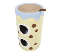 Segrehy Niche pour Chat avec Tapis à gratter en sisal en Forme de tonneau pour Animaux de Compagnie, cachette pour Chat, Grotte Couverte pour Chats d'intérieur, Grande Famille (Double Couche)