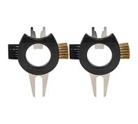 Segrehy Outil de Golf Divot Multi-Fonctions 5 en 1 Golf Brush Grooveur Ouvre-Ongles Puller pour Les golfeurs en Plastique en cuivre métallique Nylon 70,5x86 mm 2pcs