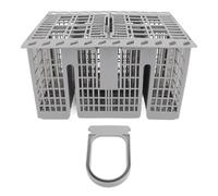 Segrehy Panier à Couverts pour Lave-Vaisselle, 8 Compartiments, 2 Couvercles, Compatible avec Modèle GE C00257140 C00386607, Argent, Universel