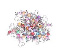 Segrehy Pendentif Clé Aile d'Ange Perle Porte-clés Décoratif en Métal avec Perles à Motif Coloré pour Cadeaux de Fête Cadeaux de Mariage Décoration d'intérieur 30PCS Fer en Alliage de