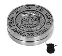 Segrehy Pièce de Monnaie haptique en métal pour TDAH, Motif de Citrouille gravé, soulagement de l'anxiété, Jouet Coulissant magnétique pour Adultes, employés de Bureau, étudiants,