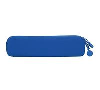 Segrehy Pochette à Crayons en Silicone, Mini Sac Souple et étanche à Fermeture éclair pour l'école, Les Voyages, Le Rangement de Maquillage, Sac à stylos en Silicone Durable 20 x 4,9 x (Bleu (Petit))