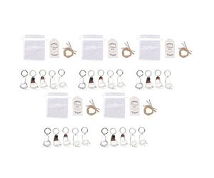 Segrehy Porte-clés empreinte de bébé, cadeaux de fête avec sacs en Organza, étiquettes de remerciement, corde pour fête prénatale, 24 ensembles