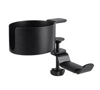 Segrehy Porte-gobelet de Bureau avec Cintre pour Casque, Support de Rangement Rotatif Pratique pour Le Bureau (Noir)