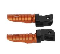 Segrehy Repose-pieds de moto CNC en alliage d'aluminium anodisé, pédales pour remplacement avant, paire Durable et élégante de 124mm (Orange)