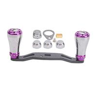 Segrehy Roule à appariement Boulange Handle de Carbone Métal de pêche 85 mm Reel de pêche Gauche Remplacement Droit résistant à l'eau salée Durable pour Les bobines de pêche à l'appât (Violet)