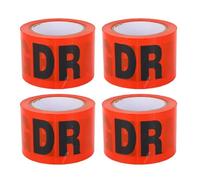 Segrehy Ruban d'avertissement PE non adhésif haute visibilité, couleur rouge grand teint, ruban d'avertissement de danger pour chantiers de construction, zones dangereuses, 4 pièces,