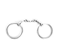 Segrehy Stainless Steel Dee Bit Snaffle All Purpose Ring Horse Tool Accessories Broken Mouth with Curved Link Durable Strong for Horse Riding Training Equipment (L)