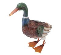 Segrehy Statue de Canard en Fer étanche Peinte avec Solar LED lumière pour Jardin pelouse Cour décoration Animale extérieur Design élégant résistante intempéries