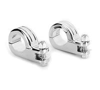 Segrehy Support de montage de repose-pieds de moto 32 mm 1 25 pouces Pince de repose-pieds réglable de haute qualité anodisée CNC galvanoplastie noire adaptée pour BSA Norton Bobber (Galvanoplastie)