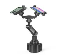 Segrehy Support de téléphone Double Tasse pour Voiture, Support de Tasse Universel réglable à 360 ° avec Coussinets en Silicone antidérapants pour iPhone 7 8 11 12 13 Pro XS Installation