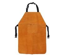 Segrehy Tablier de protection de soudage à la flamme lourde allongée d'usure de travail de cuir résistant à l'usure avec ngles et poches multiples pour le travail du bois de travail