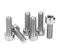 Segrehy TC4 6PCS Vis de Guidon Titanium Sole de Tige de Riser Bolts Bicycle Accessoires M15X16 pour Le vélo de Montagne et Les vélos communs (Argent)
