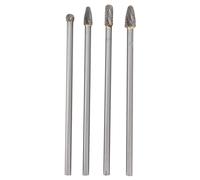 Segrehy Tungsten Steel Carbure Rotary Burr Set 4pcs 6 mm de long Fichiers rotatifs à double coupe à haute efficacité Polirage pour la machine de réparation automobile Machinerie