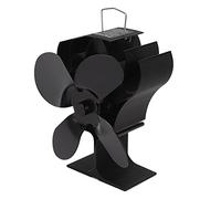 Segrehy Ventilateur de poêle à bois thermoélectrique à démarrage automatique, pour cheminée et poêle à bois, alliage d'aluminium noir, 1400 tr/min