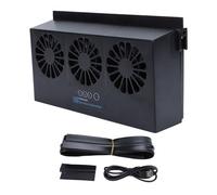 Segrehy Ventilateur d'échappement de voiture à énergie solaire 3 têtes haute vitesse 4500 tr/min élimination des odeurs purificateur d'air ventilateur de refroidissement pour automobile (Black)