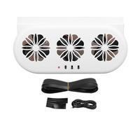 Segrehy Ventilateur d'échappement de voiture à énergie solaire 5000 tr/min USB haute vitesse et ventilateur de refroidissement de véhicule à énergie solaire pour voitures et maison (Blanche)